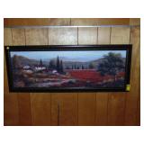 Framed decorator oil type painting