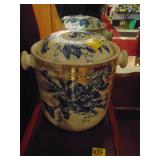 Antique Transfer Ware Bucket W. Lid