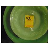 9 Jadeite dinner plates, 2 saucers