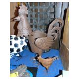 Metal Folk style Rooster with buddy