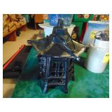 Cast iron candle holder, Oriental style