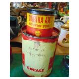 Vintage grease & oil tins