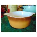 PYREX brown casserole dish