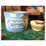 Butter crock & mini banded crock bowl