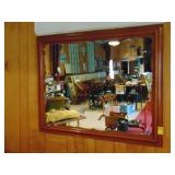 Framed maple style mirror