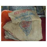Burlap seed sacks w. graphics