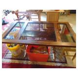 Wood and glass table