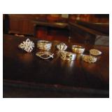 8 Sterling Silver Rings