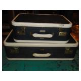 very cool retro blue & white Warren suitcases
