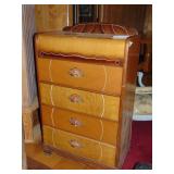 antique waterfall dresser, ornate pulls