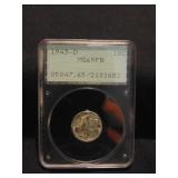 1943-D Mercury Dime-graded MS 65FB