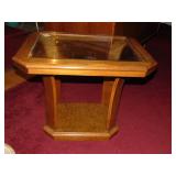 Glass top side table
