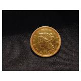 1843 Liberty Head  $2.5 Gold Coin
