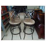 contemporary metal-suede seat bar stools