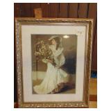 framed Victorian woman print