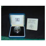 Sterling Silver Proof U.K. one pound coin 1987