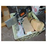 Miter Saw Box & crate full of hardware