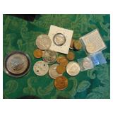 mixed lot coins incl. walking liberty, 1964 silver