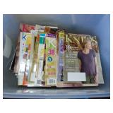 tote of magazines & pattern, knit, crocket +