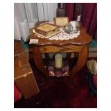 Small Oak Table, Lamp, plus