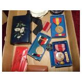 military medals, trinket boxes, plus