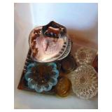 Tote full of vintage ashtrays