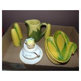 Flat full of Vintage Shawnee Corn Dishes