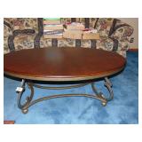 contemporary wood/metal coffee table