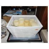 lot of smokeless candles with remotes, trays +