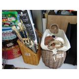 2 baskets knitting & crochet