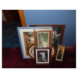 Lot of framed prints and pics