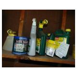 Shelf full of home and Garden supplies