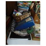 2 baskets, large lot sewing & crafting