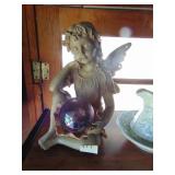 shelf full, angel, pitcher, brass * glass epergne