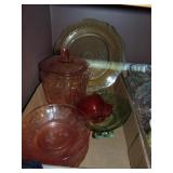 flat of depression glass plus