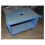 small blue wooden step stool