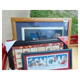 large lot of framed decor and prints