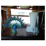 peacock candle display, Holmes humidifier +