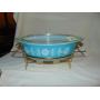NOS Pyrex Casserole with original holder/trivet