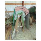 3.5 ft aluminum ladder & canvas Grain tarps, plus