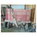 Red Wooden Grain Wagon