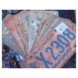 Bundle of (10) IL. License Plates 1960