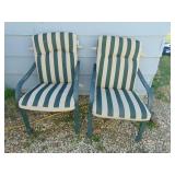 (2) Metal Patio Chairs With Pads