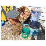 TerraCotta Pots, garden basket, Popcorn tins