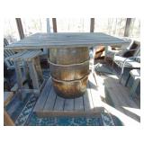Hand Crafted Whiskey Barrel Table