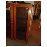 Glass Door Storage Cabinet on Casters