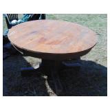 harvest type pedestal table & Tell City Chairs