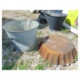 Galvanized Pail & Metal Oil Pan