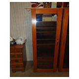 Glass Door Storage Cabinet on Casters