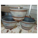 (3) Half Barrel Plastic Platers